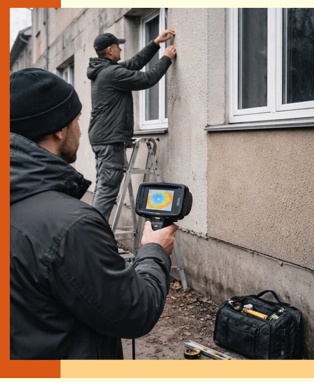 Тепловизионное обследование фасада в Дагестанских Огнях для выявления дефектов