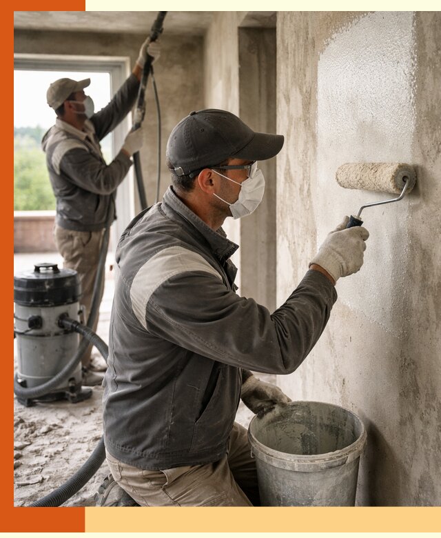 Подготовка поверхности под напыление утеплителя в Дагестанских Огнях