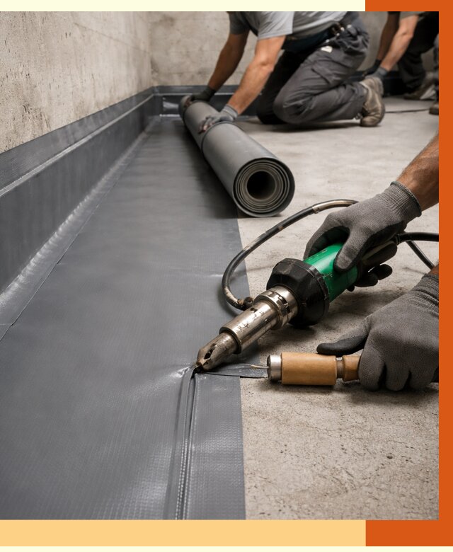 Монтаж гидроизоляционной мембраны в Дагестанских Огнях от 1027 руб/м2 | ТепломастерДгс