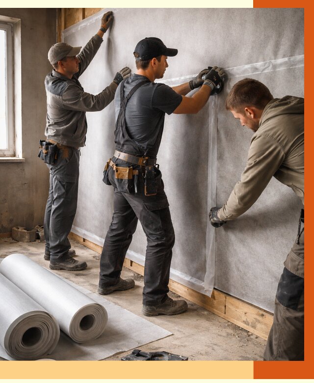 Монтаж ветроизоляции в Дагестанских Огнях от 4645 руб./м2 — профессионально | ТепломастерДгс