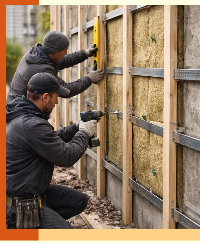 Монтаж обрешетки под утепление зданий и квартир в Дагестанских Огнях